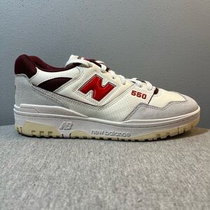 New Balance 550 White Burgundy Red Sneaker Men's Shoes Size 10 BB550EMR